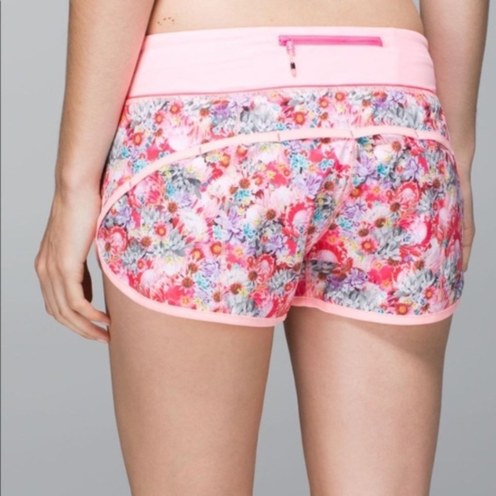 RARE Lululemon Flowabunga Pink Floral Speed Short